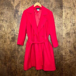 Red Harve Benard Belt Tie Coat Size 16